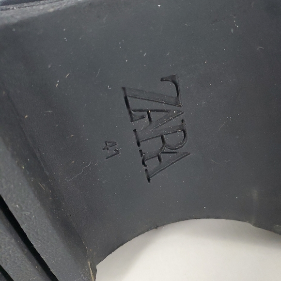 Zara Shoes Women 10 EU 41 Over the Knee Boots Black Ribbed Knit Sock Shaft - Picture 2 of 6